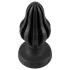 ANOS - bordázott puha butt plug - 7cm (fekete)