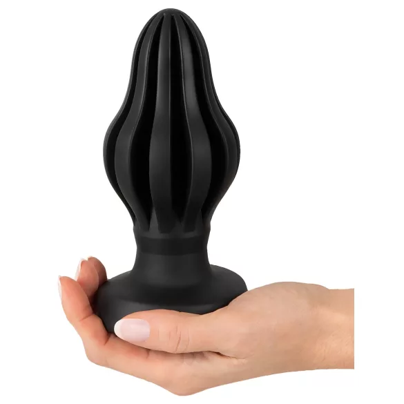 ANOS - bordázott puha anál plug, butt plug - 7 cm (fekete)