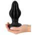 ANOS - bordázott puha butt plug - 7cm (fekete)