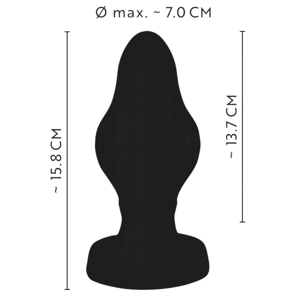 ANOS - bordázott puha butt plug - 7cm (fekete)