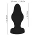 ANOS - bordázott puha butt plug - 7cm (fekete)