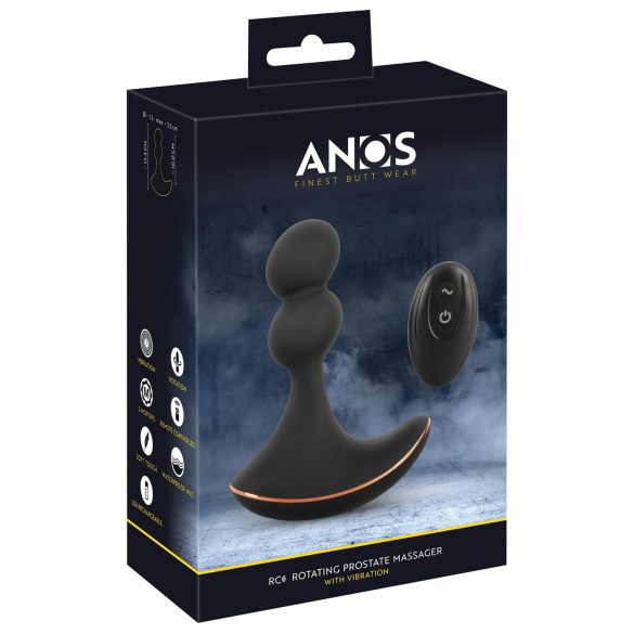 ANOS - 2 motoros forgó anál vibrátor (fekete)