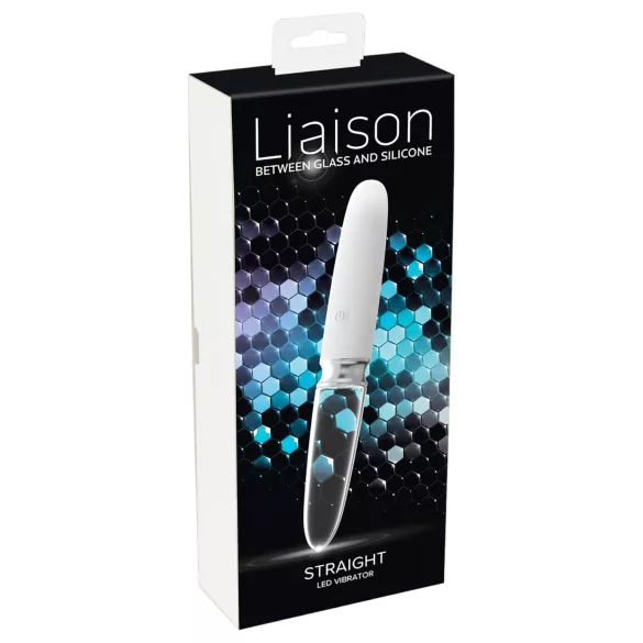 Liaison Straight - akkus, LED vibrátor (átlátszó-fehér)