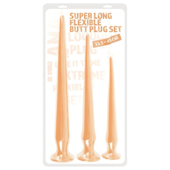 You2Toys - extra hosszú plug dildó szett (3 részes) - natúr