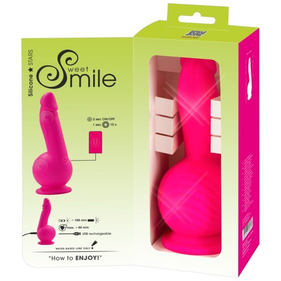 SMILE Powerful - akkus, 2 motoros tapadótalpas vibrátor (pink)