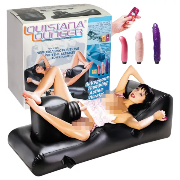 Louisiana Lounger - szexgép beépített vibrátorral (fekete)