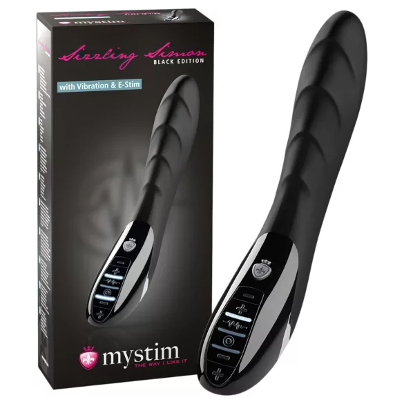 mystim Sizzling Simon - elektro-stimuláló vibrátor (fekete)