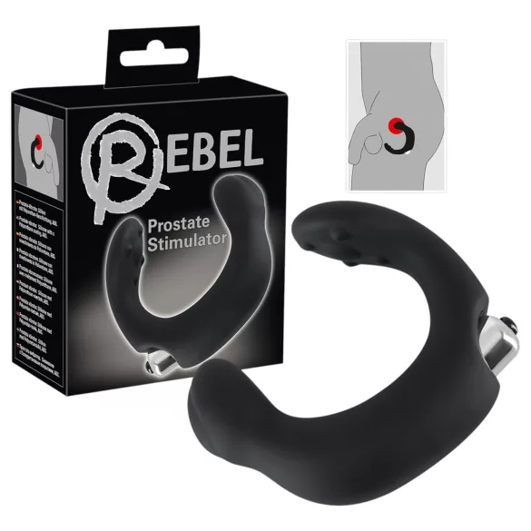 Rebel - íves prosztata vibrátor és masszírozó (fekete)