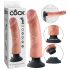 King Cock 9 tapadókorongos vibrátor (23 cm) - natúr