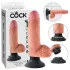 King Cock 7 tapadókorongos vibrátor (18 cm) - natúr