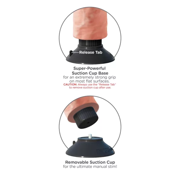 King Cock 7 tapadókorongos vibrátor (18 cm) - natúr