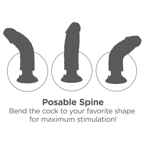 King Cock 10 tapadókorongos vibrátor (25 cm, testszínű)