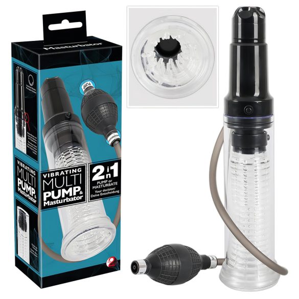 You2Toys - 2in1 - péniszpumpa és maszturbátor egyben (átlátszó)
