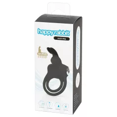   Happyrabbit Cock - vízálló, akkus pénisz- és heregyűrű (fekete)