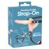You2Toys - Strap-On - felcsatolható dupla vibrátor (natúr)