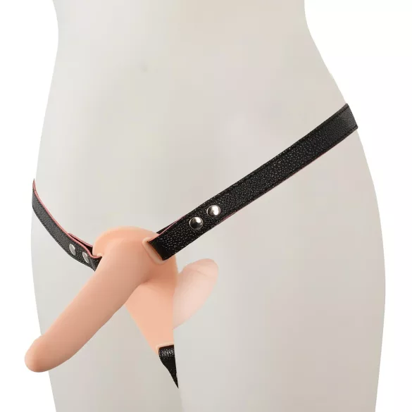 You2Toys - Strap-On - felcsatolható dupla vibrátor (natúr)
