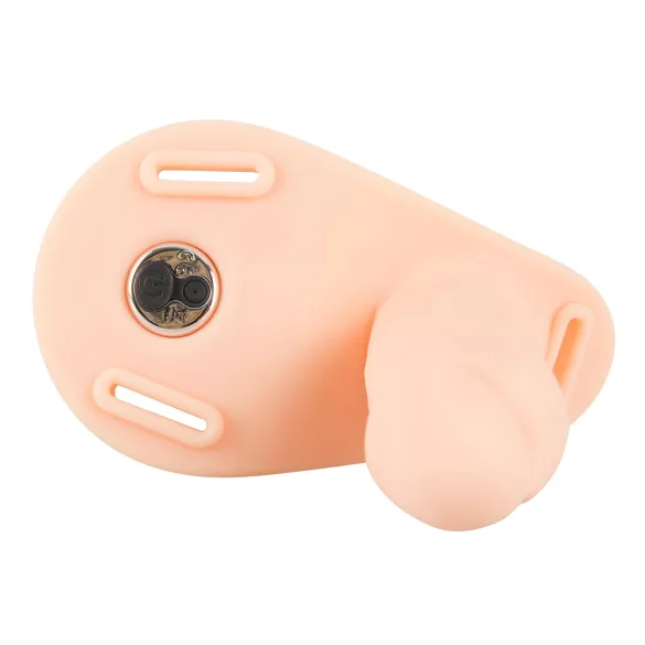 You2Toys - Strap-On - felcsatolható dupla vibrátor (natúr)