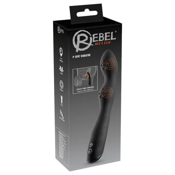 Rebel P-Spot - 2 motoros prosztata vibrátor (fekete)