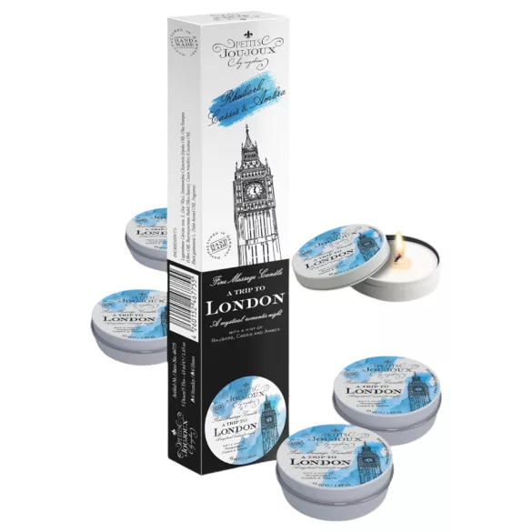 Petits Joujoux London masszázsgyertya - rebarbara-amber (5x43ml)
