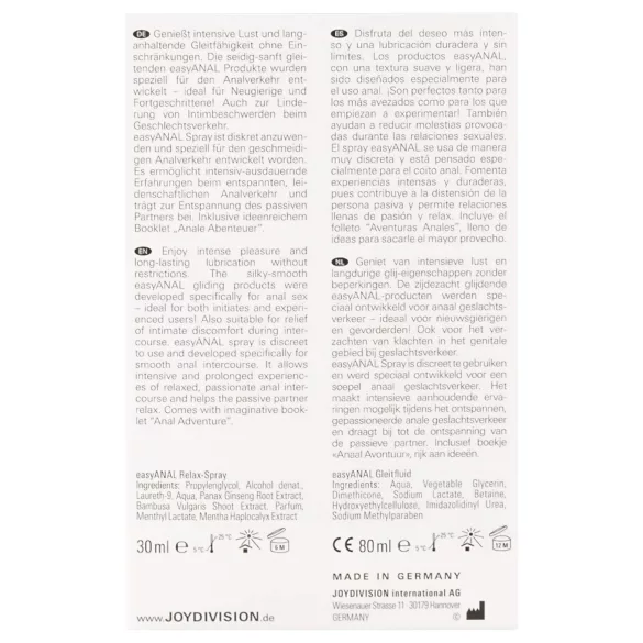 easyANAL- ápoló és síkosító szett (2 db)