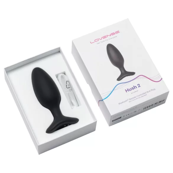 Lovense Hush 2 M - fekete app-vezérelt anál vibrátor (45 mm)