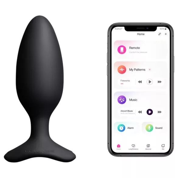 Lovense Hush 2 M - fekete app-vezérelt anál vibrátor (45 mm)