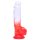 Sunfo - tapadókorongos, herés dildó - 21cm (átlátszó-piros)