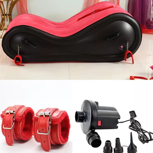 Desirel Magic Pillow - felfújható BDSM szexbútor - bilinccsel (piros)