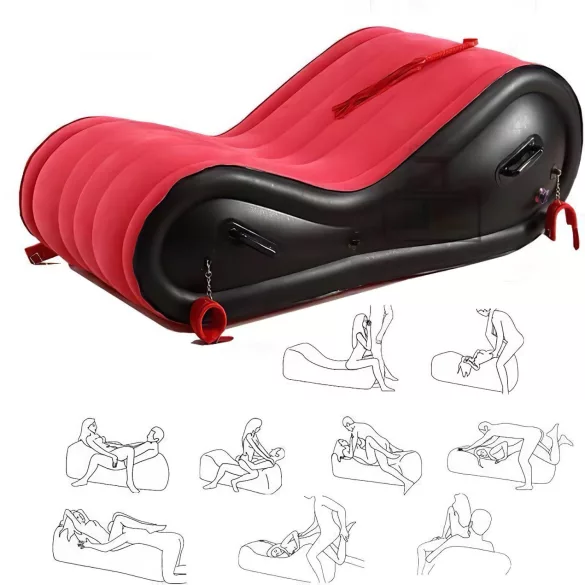 Desirel Magic Pillow - felfújható BDSM szexbútor - bilinccsel (piros)