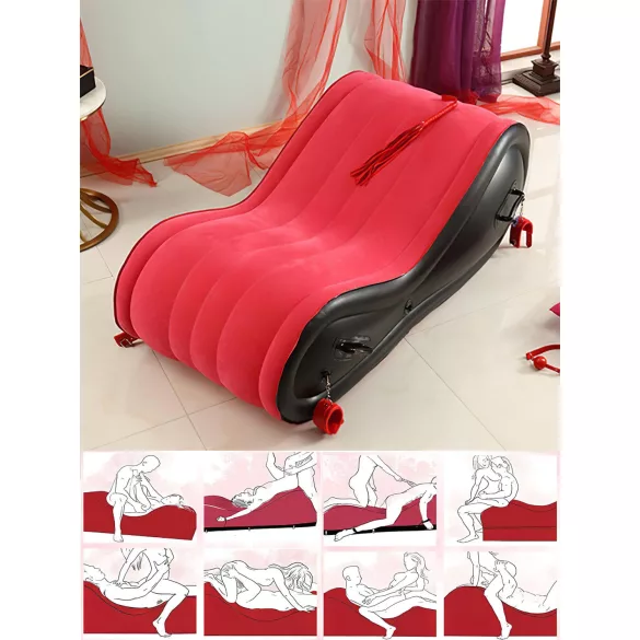 Desirel Magic Pillow - felfújható BDSM szexbútor - bilinccsel (piros)