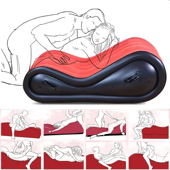 Desirel Magic Pillow - felfújható BDSM szexbútor - bilinccsel (piros)