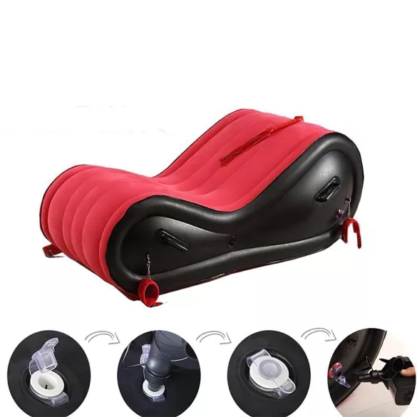 Desirel Magic Pillow - felfújható BDSM szexbútor - bilinccsel (piros)