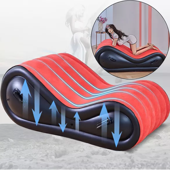 Desirel Magic Pillow - felfújható BDSM szexbútor - bilinccsel (piros)