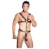 ZADO - fekete bőr férfi testhám body (S-L)
