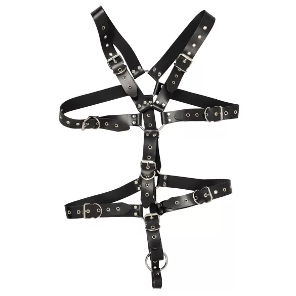 ZADO - fekete bőr férfi testhám body (S-L)