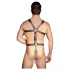 ZADO - fekete bőr férfi testhám body (S-L)