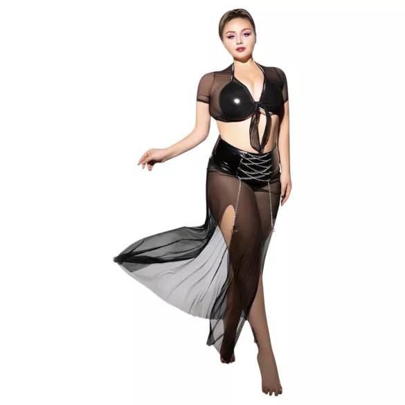 JSY 065 - fekete babydoll szett (XL-2XL)