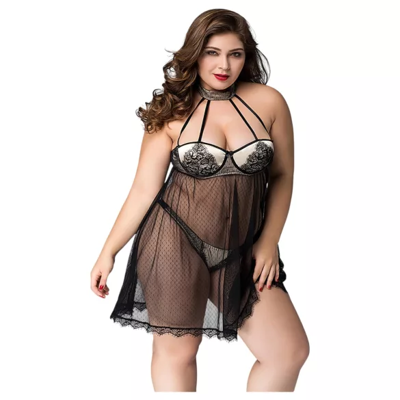 JSY 066 - fekete babydoll szett (XL-2XL)