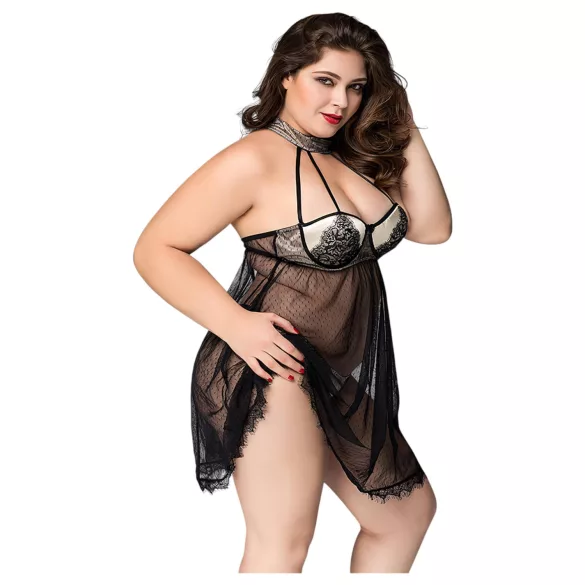JSY 066 - fekete babydoll szett (XL-2XL)