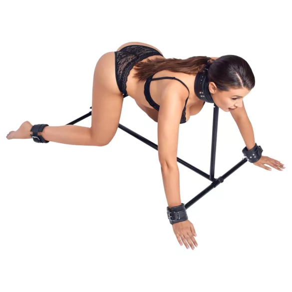ZADO - nyak- kéz- és lábterpesztő, bondage szett (fekete)