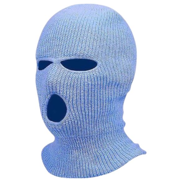 Balaclava - kötött szopó maszk 3 nyílással (kék)