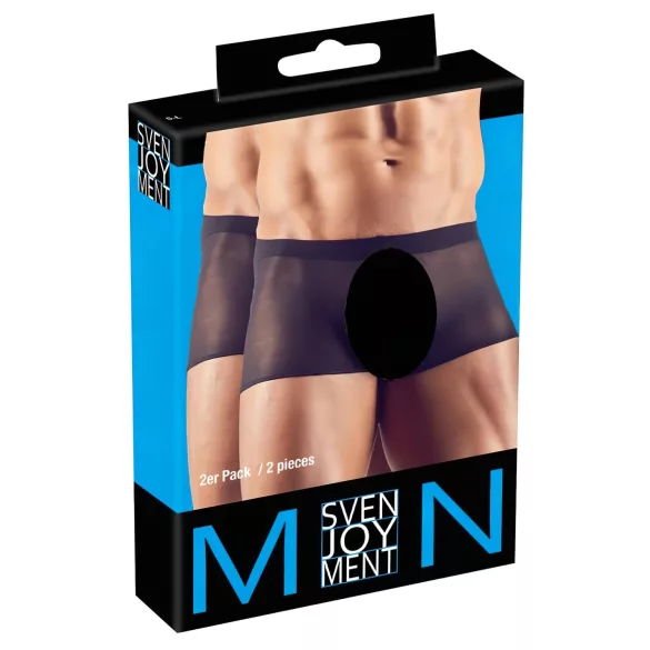 Svenjoyment - átlátszó boxer szett - fekete (2 részes) S-L