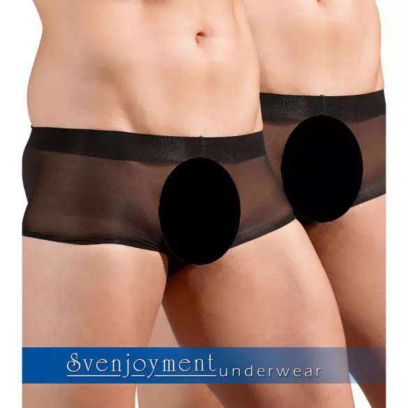 Svenjoyment - 2 részes fekete átlátszó boxer szett (S-L)