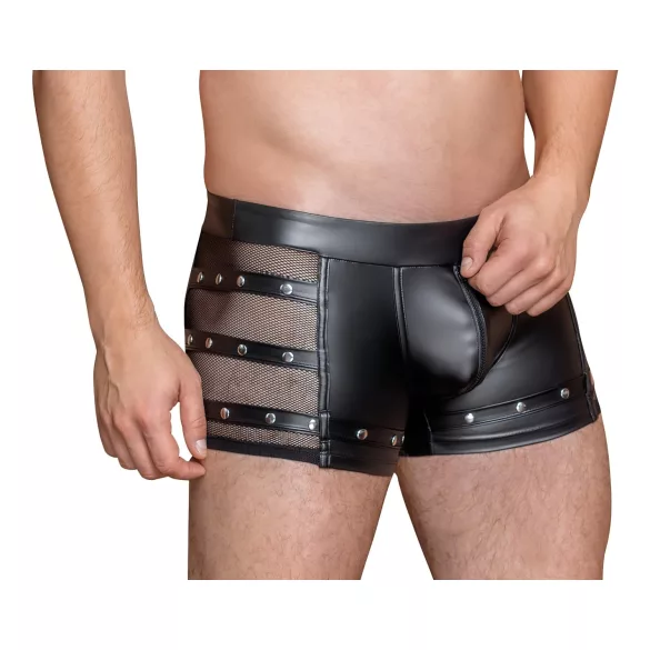 NEK - szegecses, cipzáras boxer (fekete)