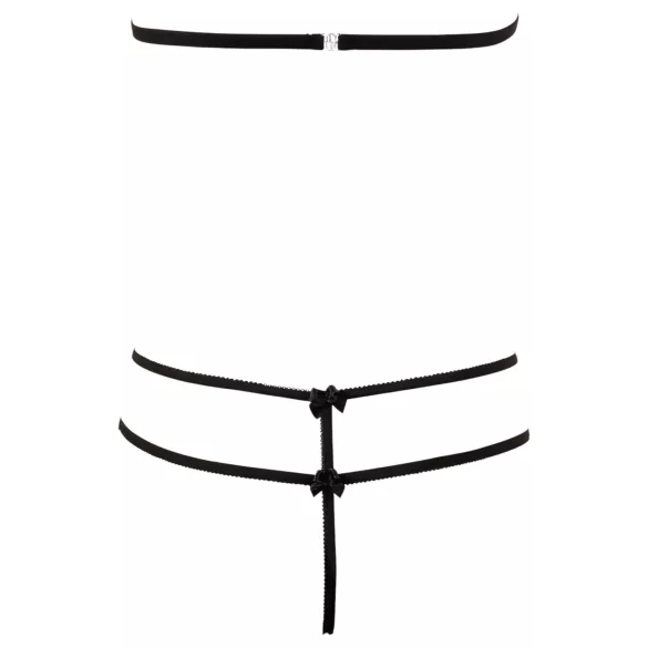 Cottelli - nyitott csipkeszett (fekete)