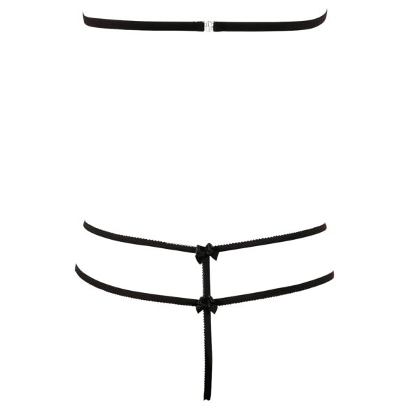 Cottelli - Nyitott csipkeszett (fekete)