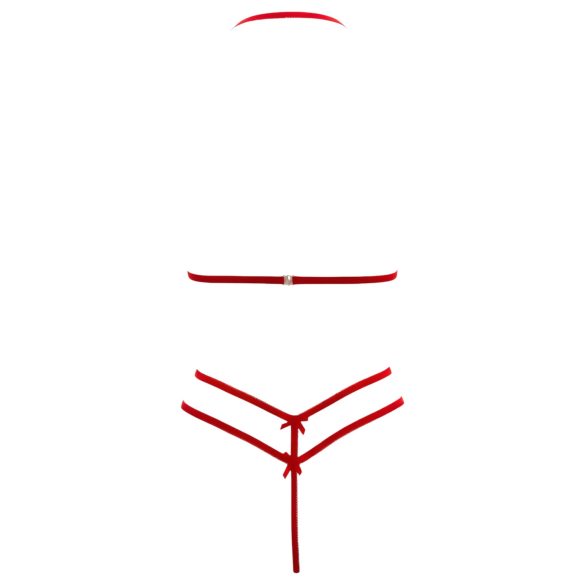 Cottelli - nyitott, csipke melltartó szett (piros)