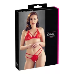 Cottelli - nyitott, csipke melltartó szett (piros)
