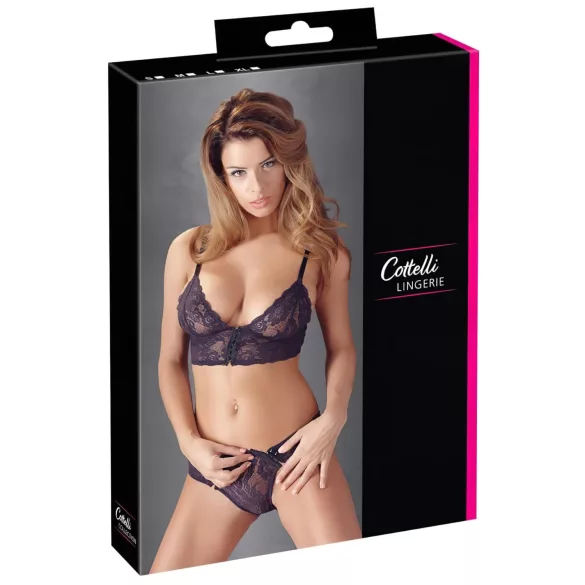 Cottelli - Virágos, csipke melltartó szett (lila)