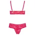 Cottelli Plus Size - puha csipke melltartó szett (piros)